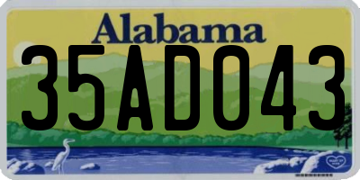 AL license plate 35AD043