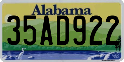 AL license plate 35AD922