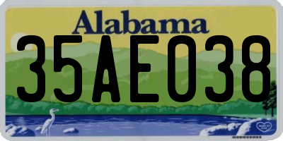 AL license plate 35AE038