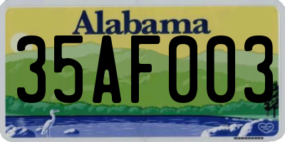 AL license plate 35AF003