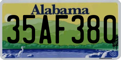 AL license plate 35AF380