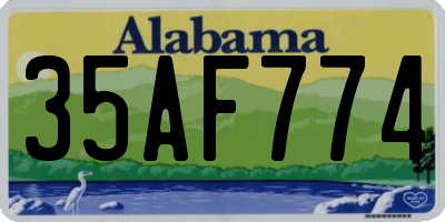 AL license plate 35AF774