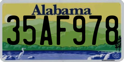 AL license plate 35AF978