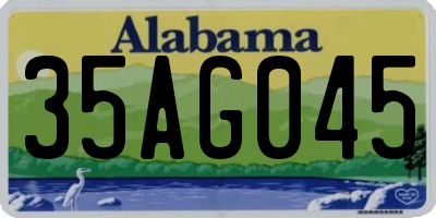 AL license plate 35AG045
