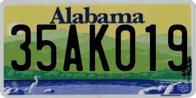 AL license plate 35AK019