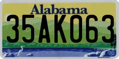 AL license plate 35AK063