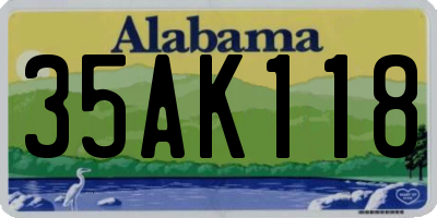 AL license plate 35AK118