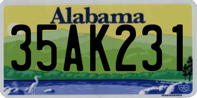 AL license plate 35AK231