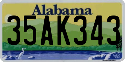 AL license plate 35AK343
