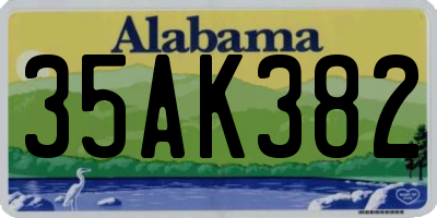 AL license plate 35AK382