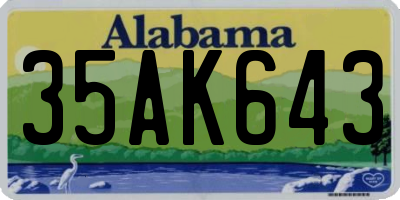 AL license plate 35AK643