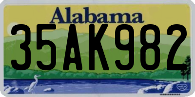AL license plate 35AK982