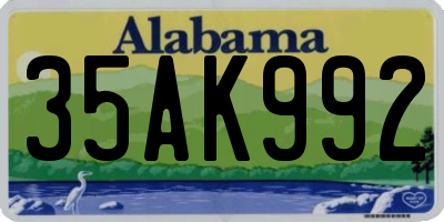 AL license plate 35AK992