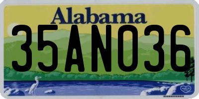 AL license plate 35AN036