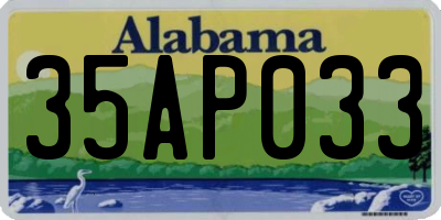 AL license plate 35AP033