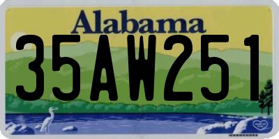AL license plate 35AW251