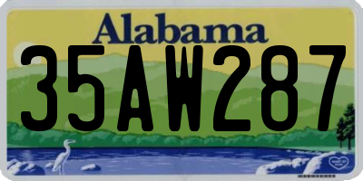 AL license plate 35AW287