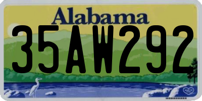 AL license plate 35AW292