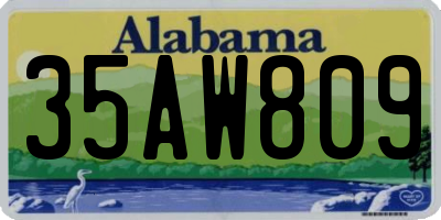AL license plate 35AW809