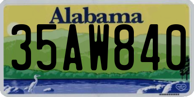 AL license plate 35AW840