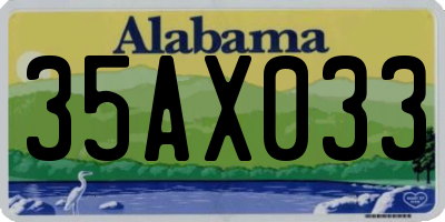 AL license plate 35AX033