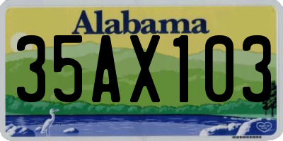 AL license plate 35AX103