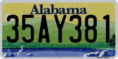 AL license plate 35AY381