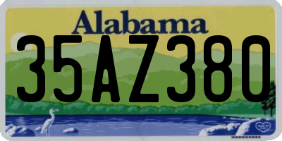 AL license plate 35AZ380