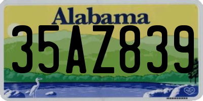 AL license plate 35AZ839