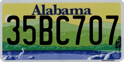 AL license plate 35BC707