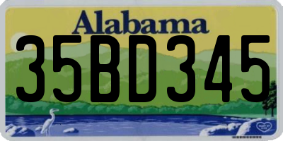 AL license plate 35BD345