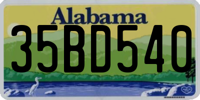 AL license plate 35BD540