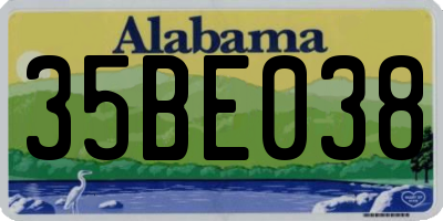 AL license plate 35BE038