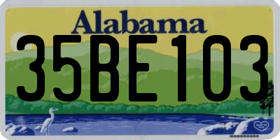 AL license plate 35BE103