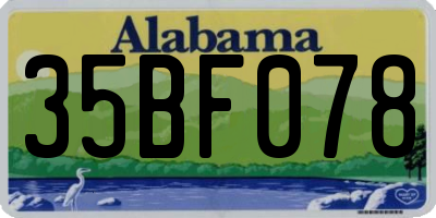 AL license plate 35BF078