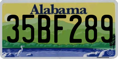 AL license plate 35BF289