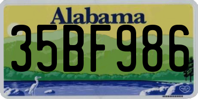 AL license plate 35BF986