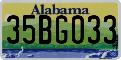 AL license plate 35BG033