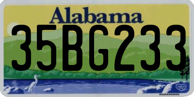 AL license plate 35BG233