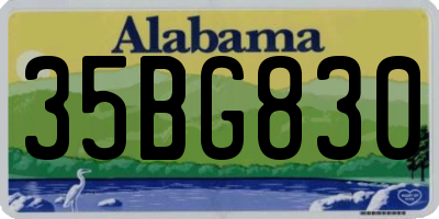 AL license plate 35BG830