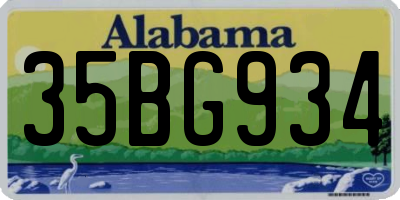 AL license plate 35BG934