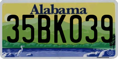 AL license plate 35BK039