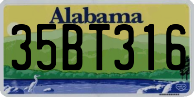 AL license plate 35BT316