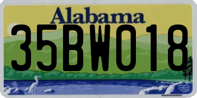 AL license plate 35BW018
