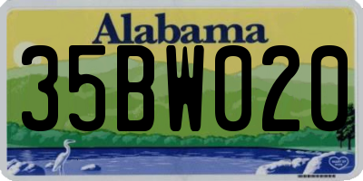 AL license plate 35BW020
