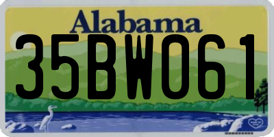 AL license plate 35BW061