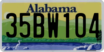 AL license plate 35BW104