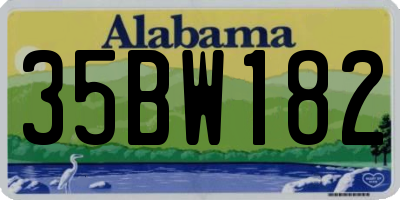 AL license plate 35BW182