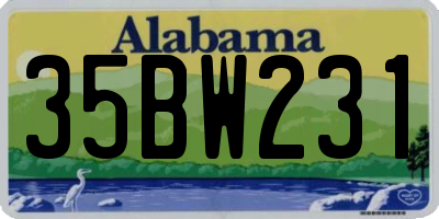 AL license plate 35BW231