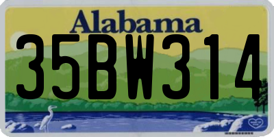 AL license plate 35BW314